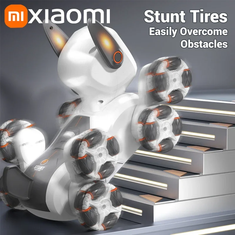 Xiaomi Border Eight Wheel Intelligent Stunt Mechanical Dog Gesture Sensing Remote Control Machine Dog Children Electric Toy smart robot dog toy