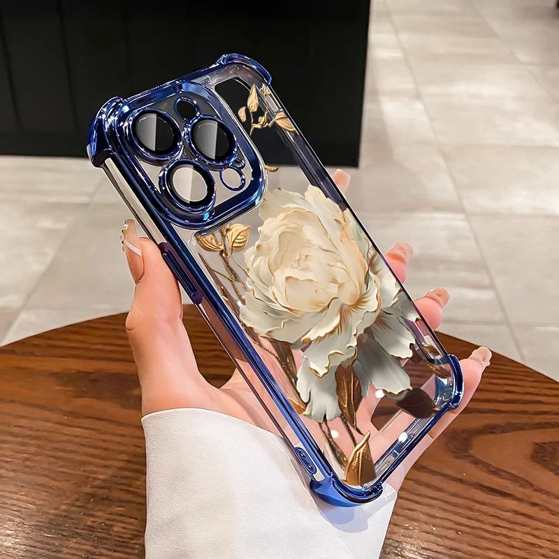 White Lotus Flower Plating Phone Case