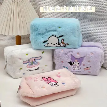 Hello Kitty Lint Cosmetic Bags Kuromi Storage Bag Kawaii Melody Makeup Box Makeup Pouch Coin Purse Sanrio Case Cute Pencil Pouch 1