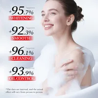 Savon nettoyant éclaircissant à l'acide kojique, savon pour le visage et le corps contenant de la niacinamide et de l'acide hyaluronique, avec un filet moussant. 3