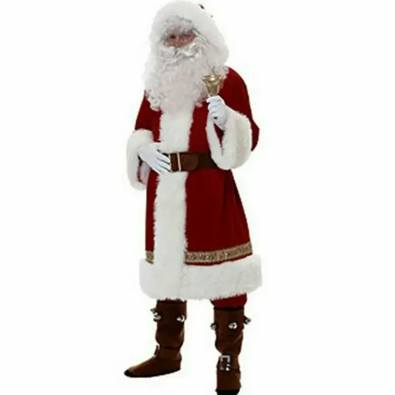 Adults 8pcs Men Christmas Santa Claus Suit Costume Cosplay Clothes Fancy Long Sleeve Christmas Suit long range ir illuminators 7pcs laser 8pcs array leds ourdoor ir fill light ir infrared light led cctv camera nightvision