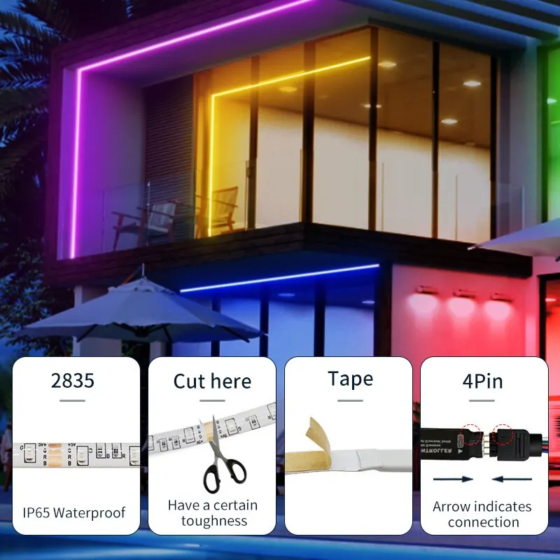 1 x RAW Customer Returns 2M LED Strip, Tasmor Multicolor USB LED Strip –  Jobalots Europe