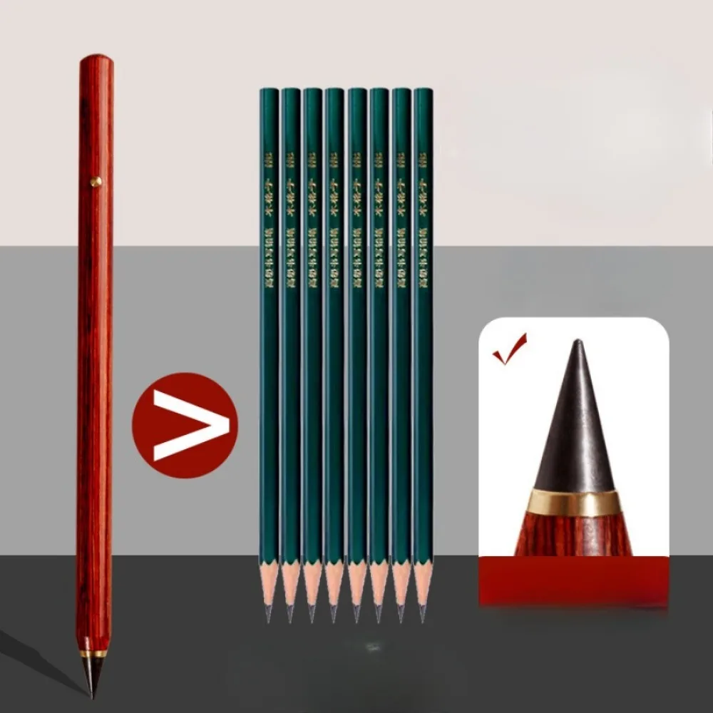 2 Pcs Pen+5 Pcs Nib Writing Tools HB Unlimited Writing Pencil Ink Writing Eternal Pencil Smooth Writing Creative Sketching - 3