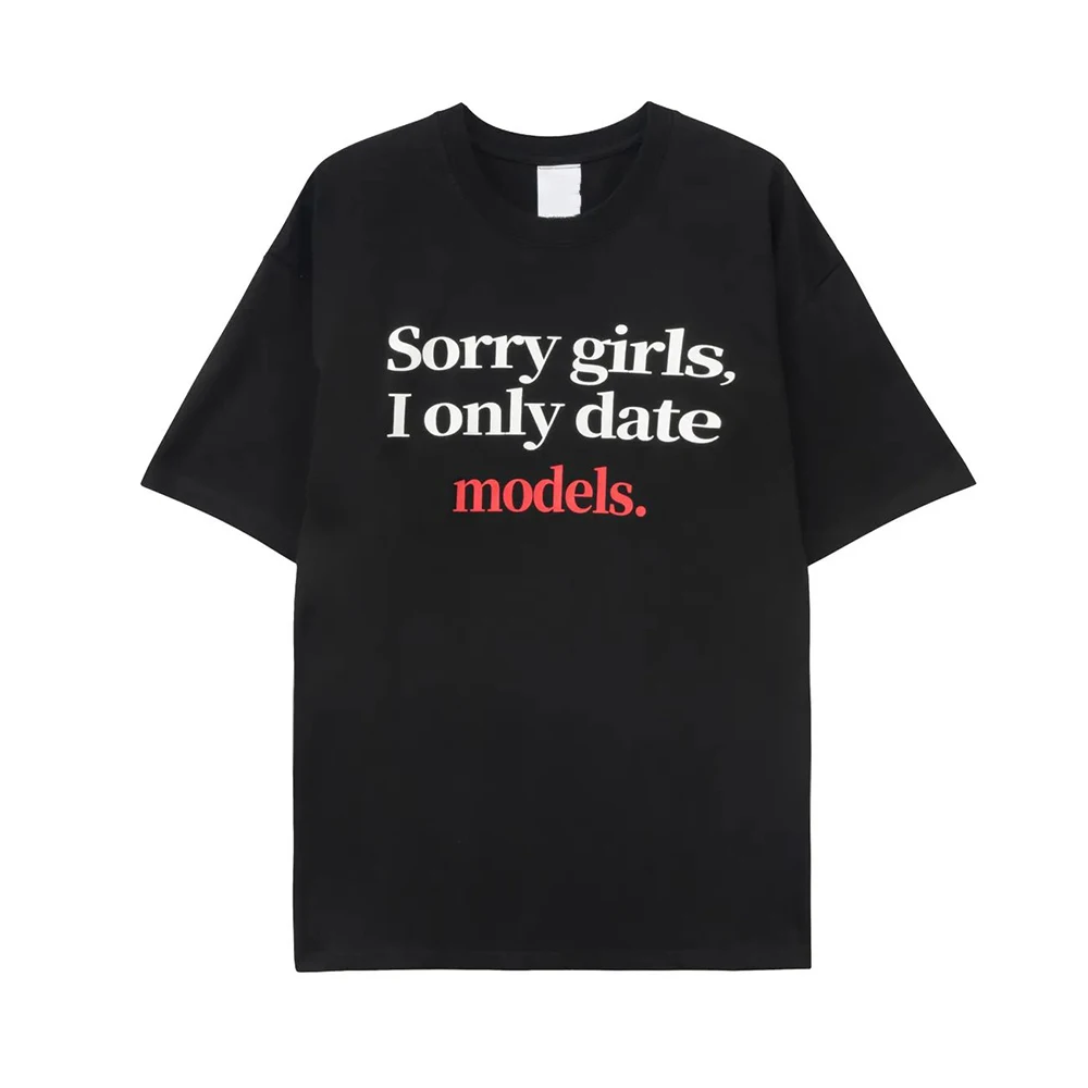 

Summer Pure Cotton Casual Short-sleeved T-shirt Street Hiphop Personality Letter Printing Y2K Loose Oversize Top Men's Clothing