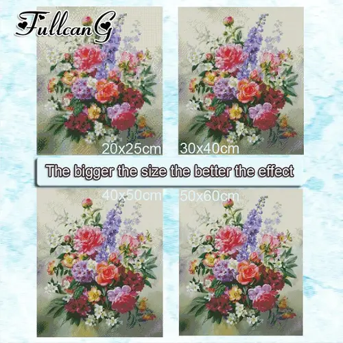 Fullcang Stained Glass Flower Large Size Diy Diamond Painting Kits Abstract Window Landscape Full Mosaic Embroidery Picture - Image 6