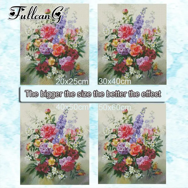 Fullcang Stained Glass Flower Large Size Diy Diamond Painting Kits Abstract Window Landscape Full Mosaic Embroidery Picture - Image 6