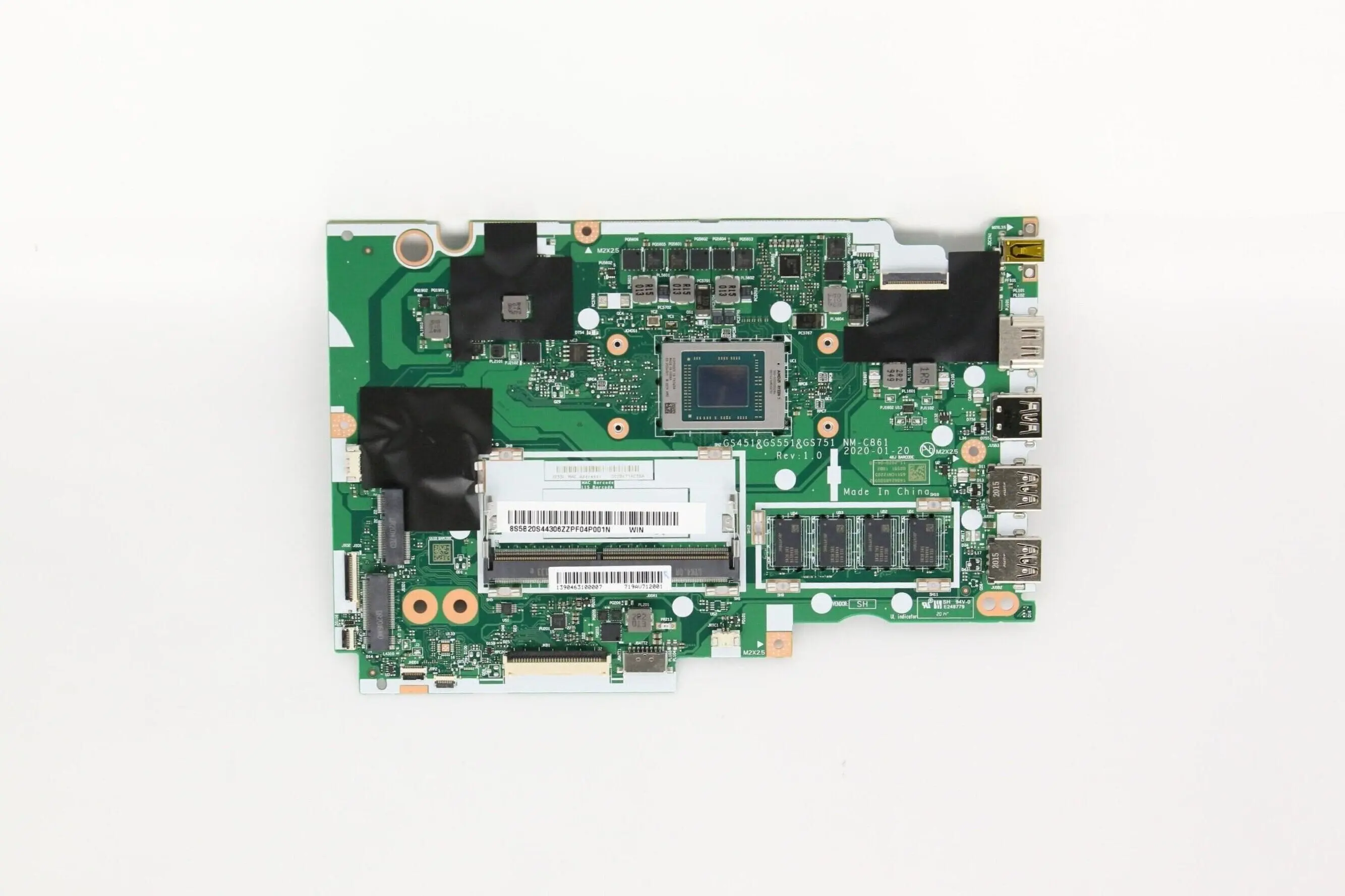 

GS451 GS551 GS751 IdeaPad 3-15ARE05 Laptop motherboard Model compatible replacement SN NM-C861 FRU PN 5B20S44306 CPU AMDR54500U