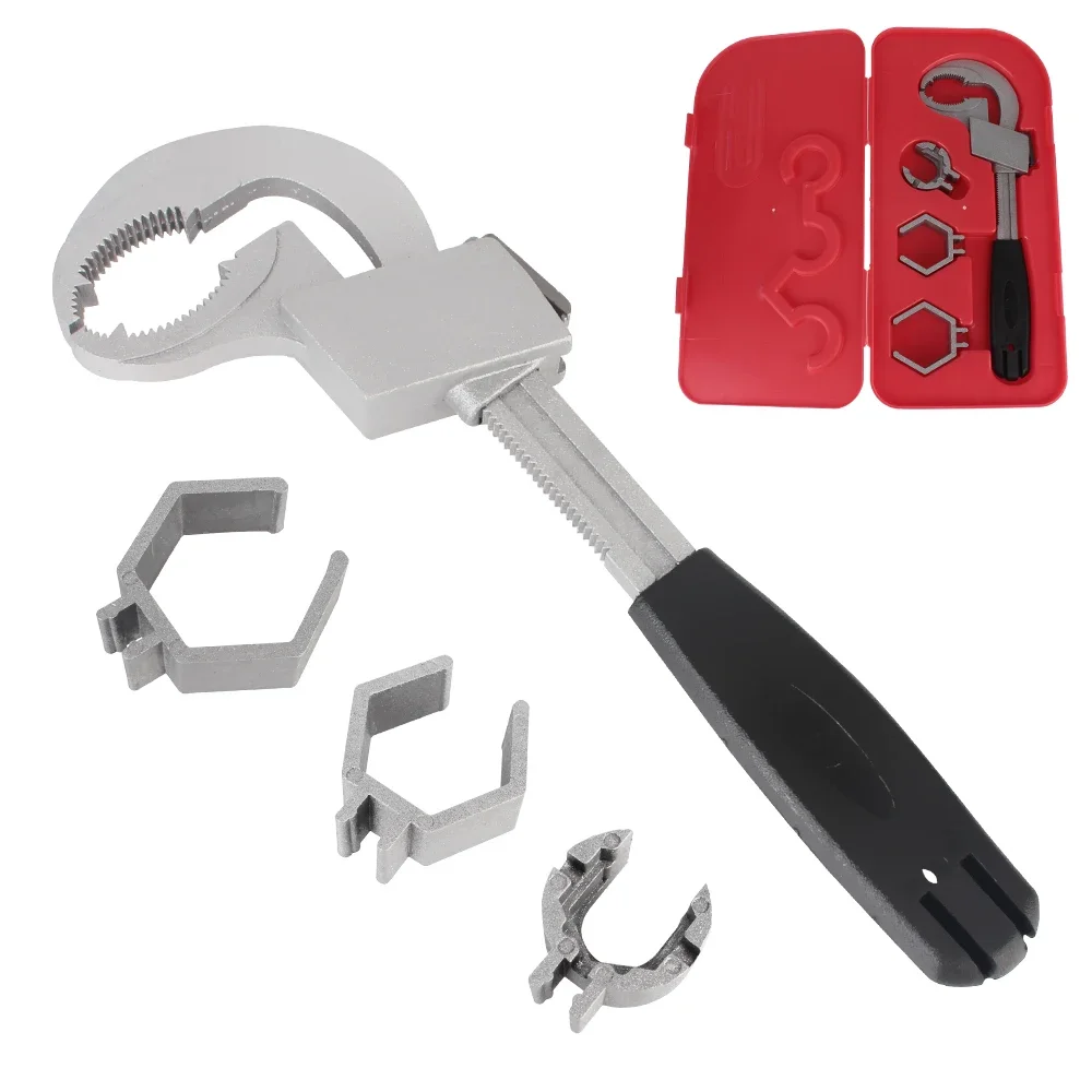 

Set Aluminium Bath 80mm Pipe Adjustable Spanner Repair Hand Multifunctional Alloy Tool Opening Water Double-ended Wrench