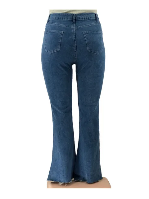 Plus Size Ripped High Waist Denim Jeans