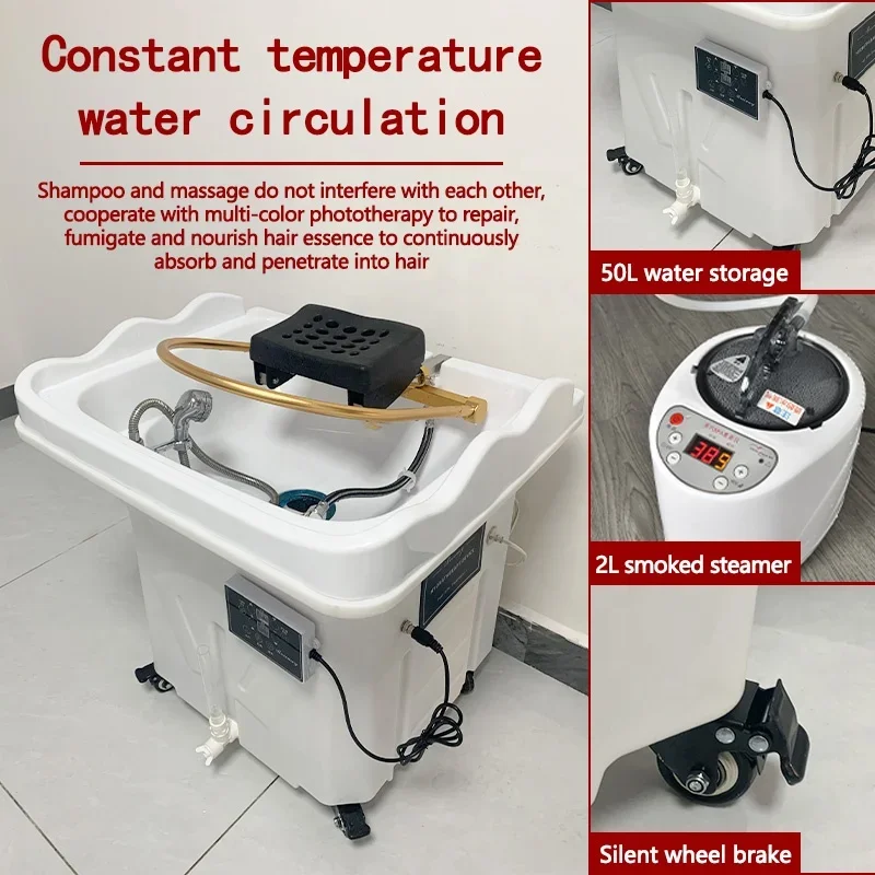 Separated Sink Set Beauty Salon Shampoo Bed Head Spa Massage Multifunctional Fumigable Scalp massage Salon furniture 4