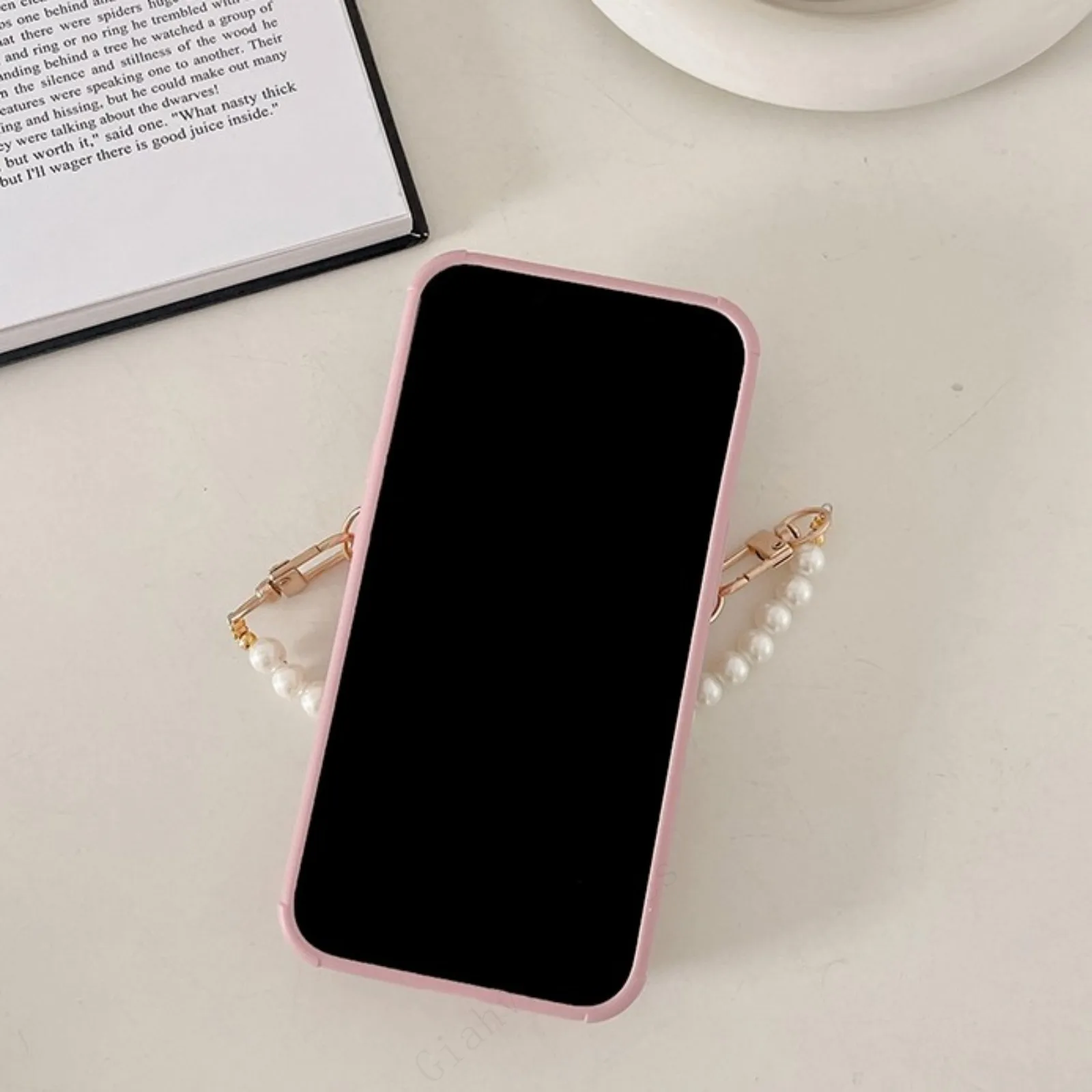 Camellia Brieftasche Halter Duftenden Wind Weben Muster Perle Kette Riemen Telefon Fall Für iPhone 16 15 14 13 12 11 Pro Max XS XR Geschenk_voghion.com