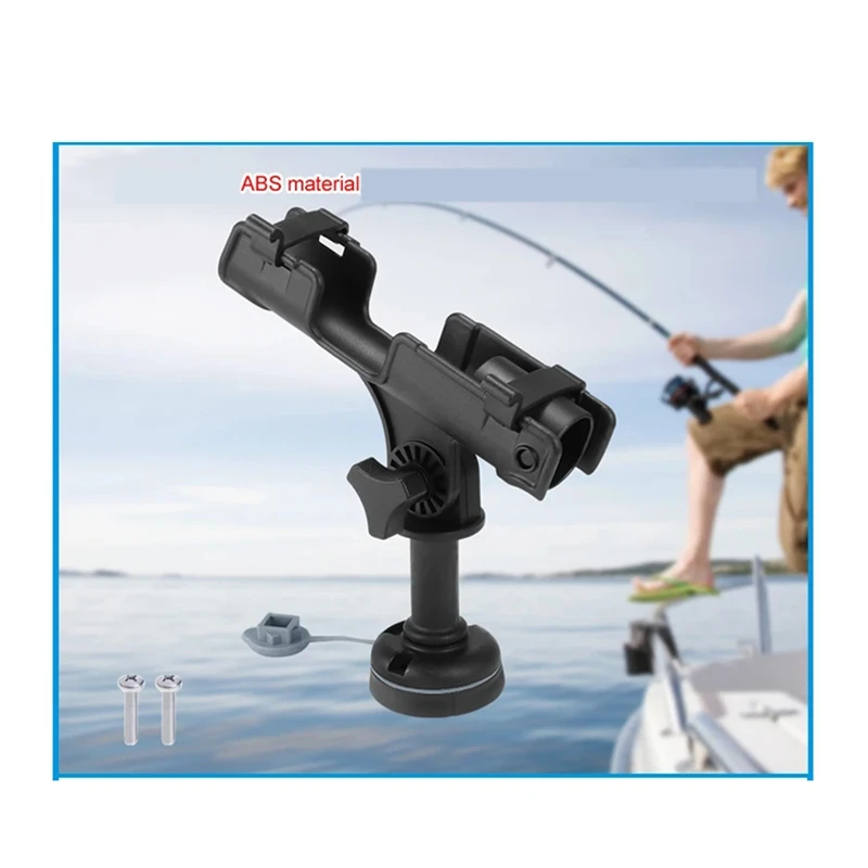 NALFI-Kayak Fishing Rod Holder Universal Fit Kit 360-Degree Adjustment Canoe Draft Fishing Boat Powerlock Rod Holder Black