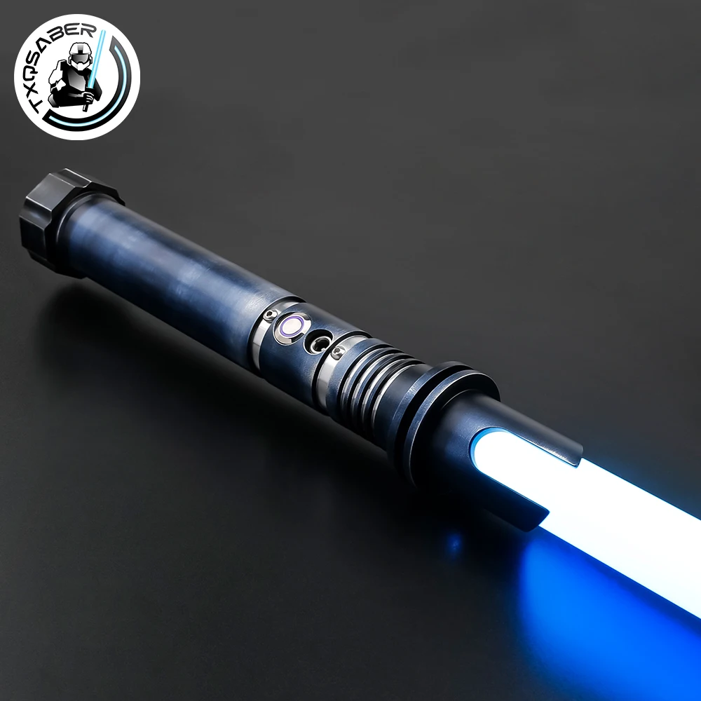 

TXQSABER Lightsaber Neo Pixel SNV4 App Control RGB Smooth Swing Heavy Dueling Metal Hilt Weathered Blaster Toys Laser Sword