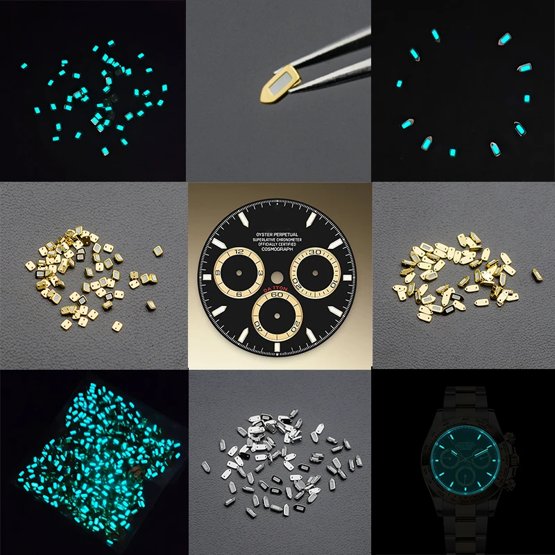 Blu Verde Luminoso Orologio Quadrante Indice Ora Pennarelli Per Rolex Daytona Seiko Skx007 Skx009 Orologio Da Uomo Quadrante Accessori Aftermark