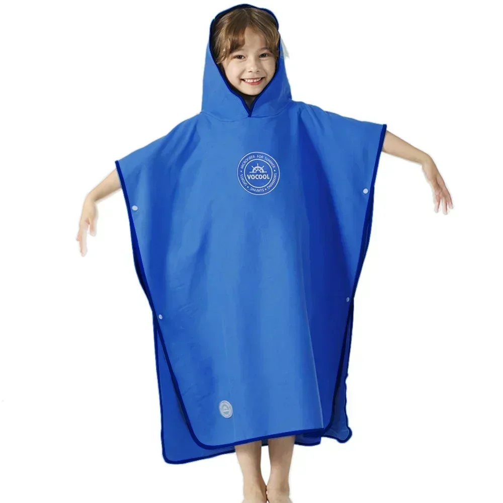 Microfiber Swim Cover-ups for Kids Hooded Bath Beach Poncho Towels Surf Poncho Quick Dry Changing Bathrobe Child Swimming Towels 6