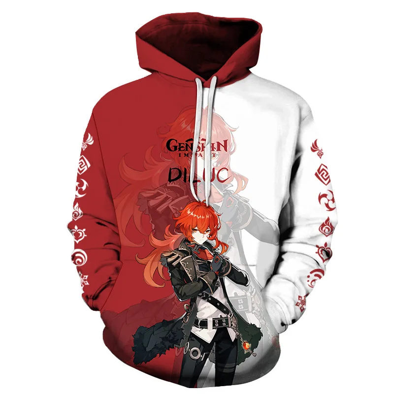 

Anime Game Genshin Impact Spring and Autumn Hoodie Casual Men's 3D Print Hoodie