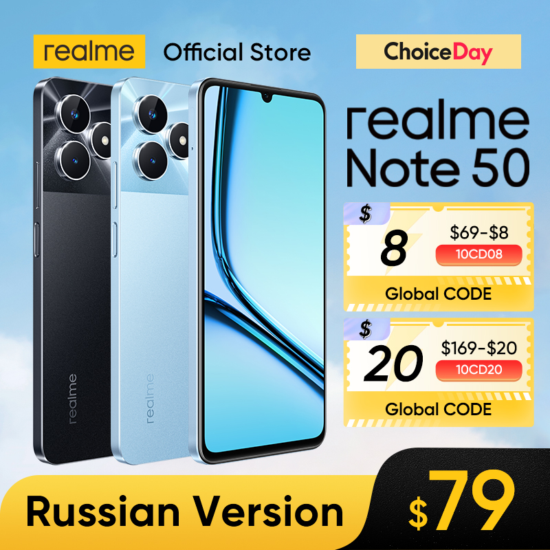 realme Note 50 Smartphone 6.74''90Hz Display 5000mAh Battery 13MP AI Camera Powerful Octa-core Processor 3-Card Slot 64GB/128GB
