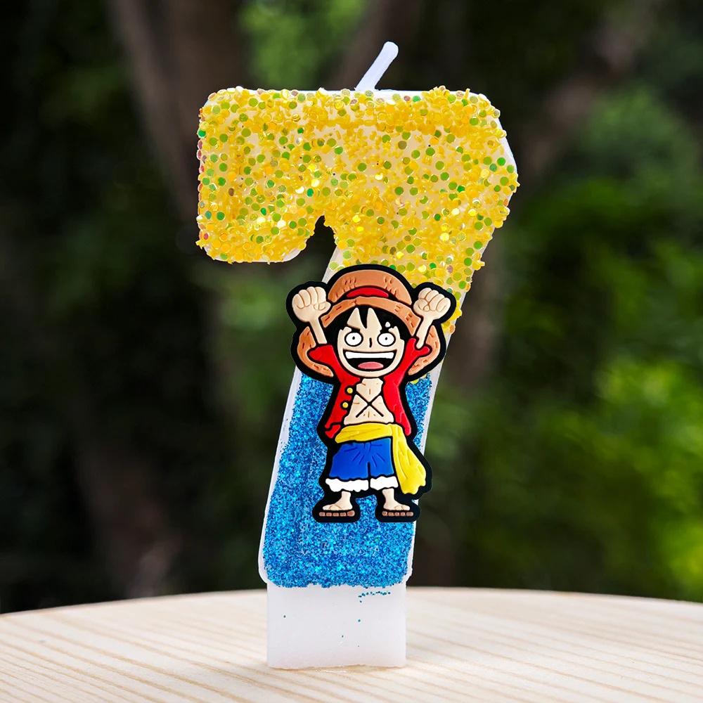 Niedliche One Piece Themen-Luffy-Kerze Nummer 0-9 Geburtstagstortenkerzen Dekorationen Geburtstagsparty Tortendekoration Babyparty Geschenk – Detail 9
