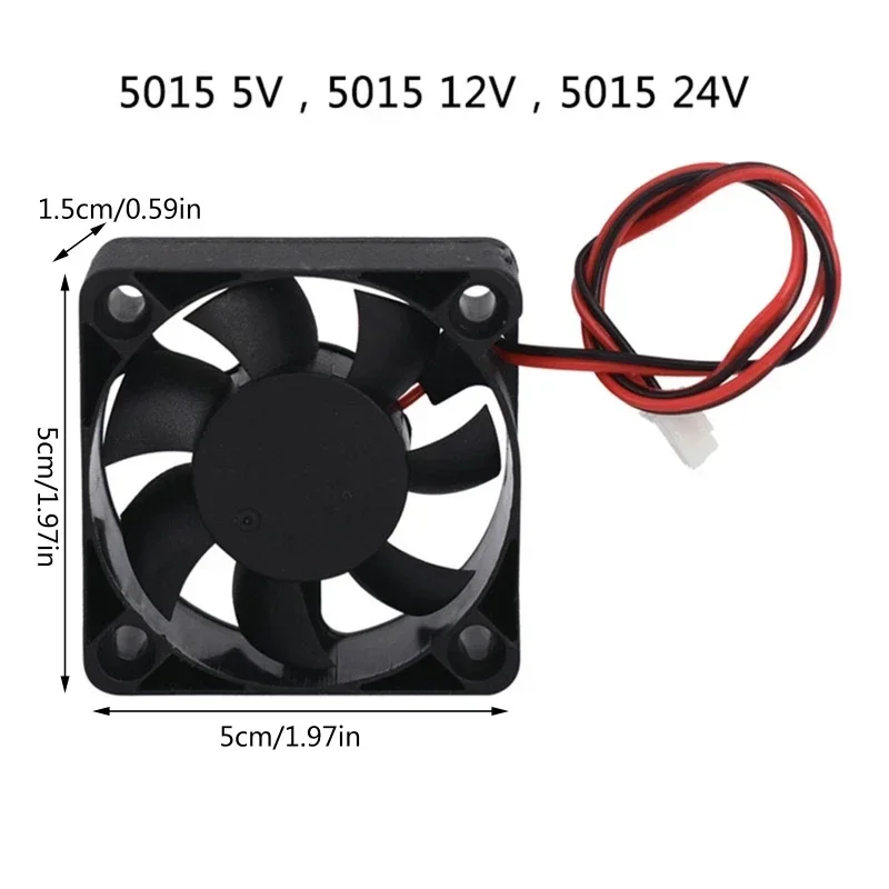 5015 5V 12V 24V Cooling Fan Brushless for DC Cooler Blower Black High Speed Fan For 3D Print Hotend Extruder