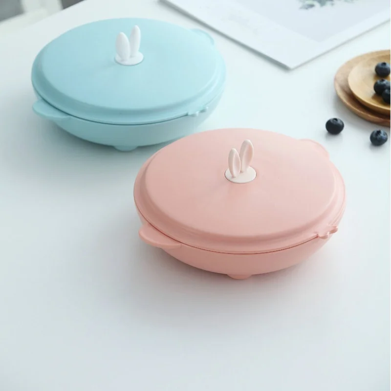 Household Portable Cute 304 Stainless Steel Children's Dinner Plate Grid Student Baby Tableware Rice Bowl Fast Food Plates: 3 - 5 Days Free Delivery Only UK