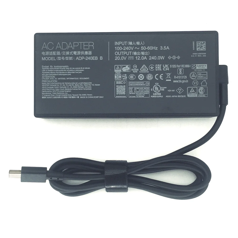 ASUS 노트북 TUF 게이밍 A14 A16 FA401UM FA401KM FA608WP FA608UM 충전기 ADP-240EB B ADP-240EB 용  240W 20V 12A AC 어댑터