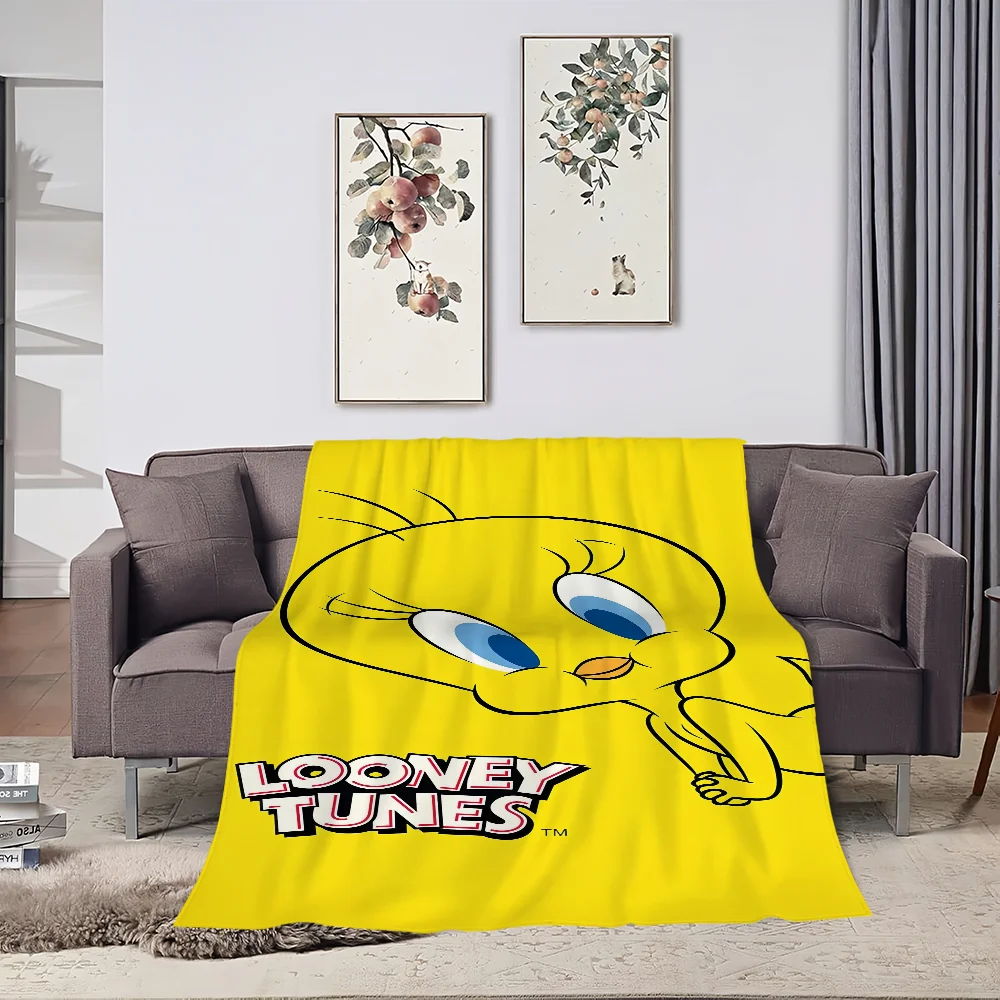 Cartoon Bird Cute T-Tweety Blanket Plush Nap Sofa rug for Living Room Warm Office Bedroom Birthday Home Travel Kid Gifts 4