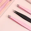 Karsyngirl 2/3Pcs Stainless Steel Straight and Curved Eyelashes Tweezers Eyelash Extension Tweezers False Eyelashes Makeup Tools 5