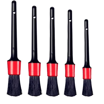 1/5pcs Car Cleaning Brush Kit Automotive Detail Brushes For Car Interior Detailing Brush Set Wheel Rims Clean Brush Plastic 1