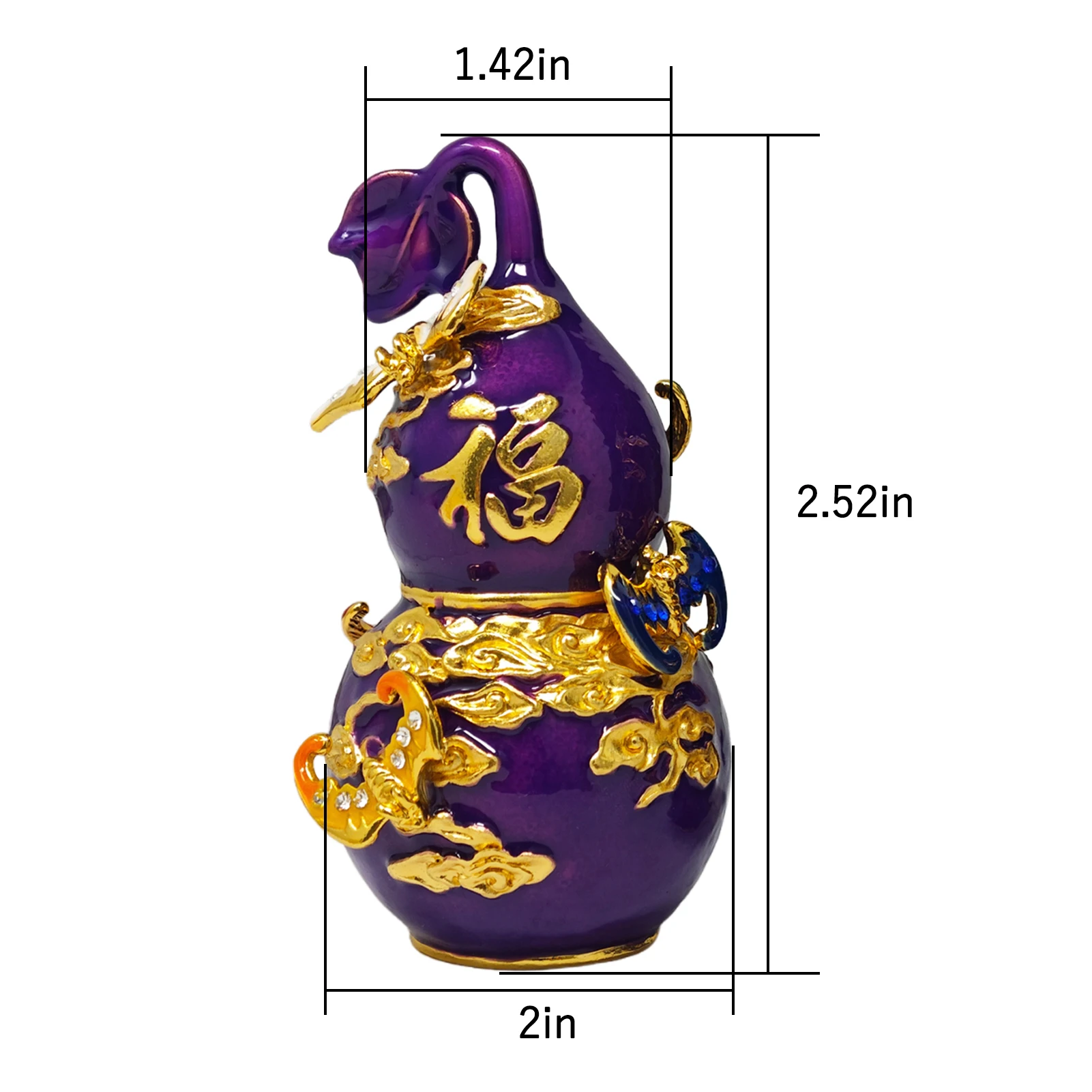 Feng Shui 2025 Pair of Five Blessings Wu Lou Hulu Statue Gourd Luck Amulet Home Decoration 2