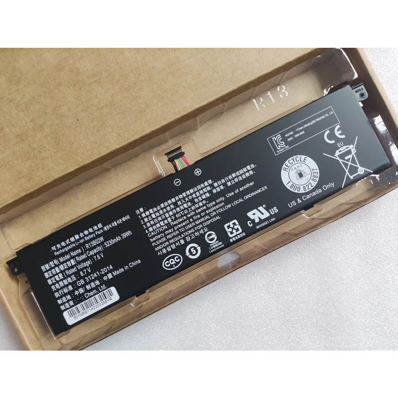 Bateria para Xiaomi mi Air13 Tm1613 Tm1703 Tm1604 R13b01w R13b02w 7.6v 39wh 2023 mi Air13 13.3 16130101 07 161301-cn fb 161301-fc ai cg