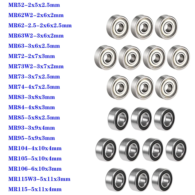 10 Cuscinetti A Sfera MR104ZZ In Acciaio Inox 4x10x4mm Con Doppia Scanalatura E Guarnizioni
