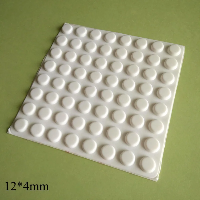 64Pcs 12*4Mm White Furniture Protection Shockproof Silicone Rubber Bumper Feet Pads Anti Slip Silicone Rubber Feed Pads