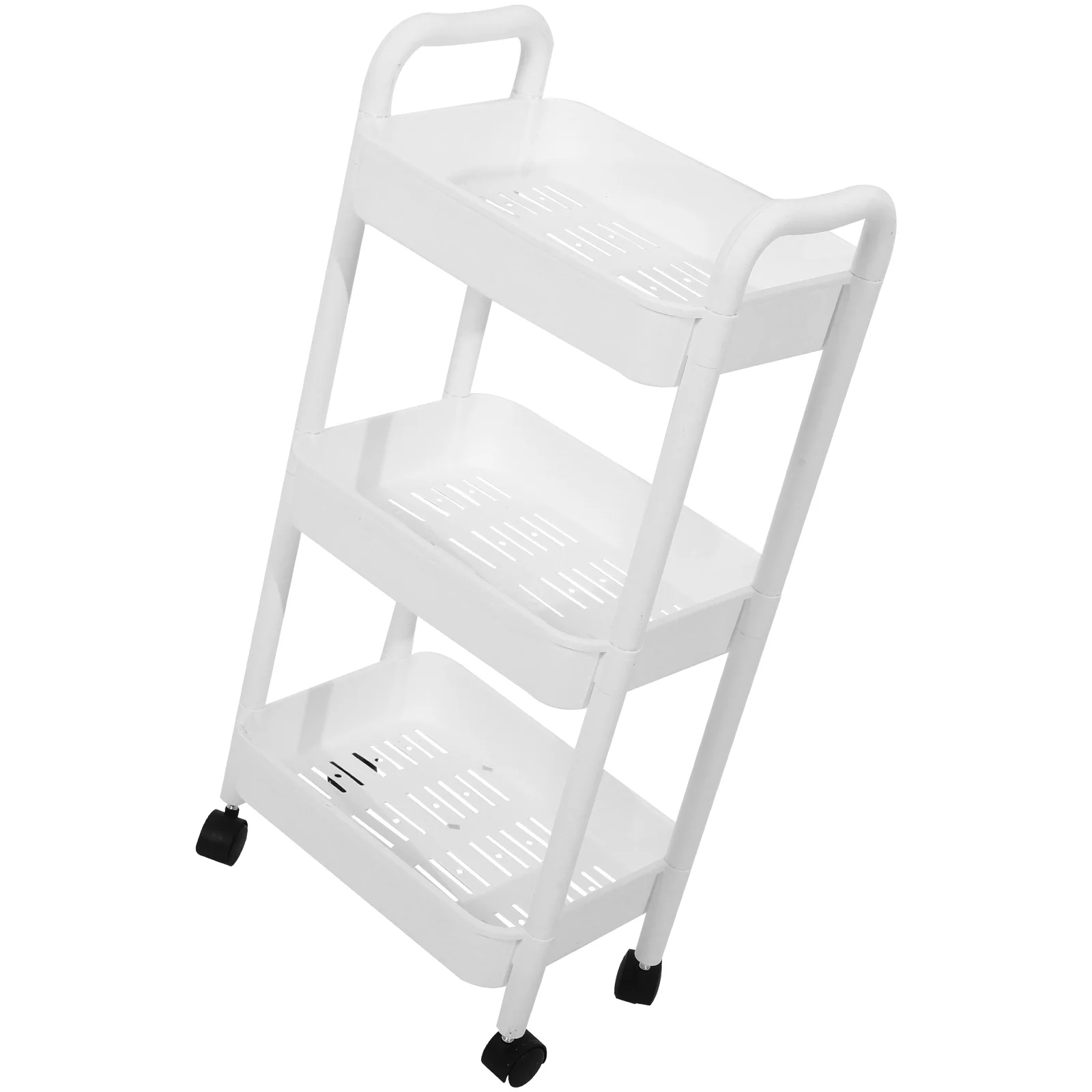 

Trolley Rack Storage Shelves Rolling Cart Snack with Wheels Book Nursery Pp Organizer Laundry on Utility