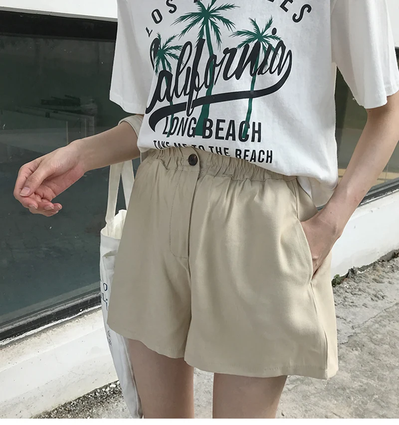 versace jeans couture Summer Student Loose A-line Wide Leg Hot Pants Female Elastic High Waist Casual Straight Shorts Women Harajuku Short Pant Girl african dresses