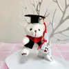 12cm  Bear Keychain Fully Filled Plush Key Ring Bachelor Hat Stuffed Animal Toy Plush Bear Doll Bag Ornament Graduation Gift 1
