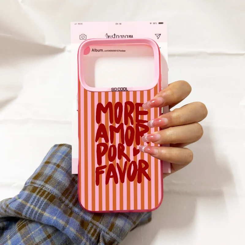 Love Heart More Amor Por Favor Striped Stylish IMD Phone Case