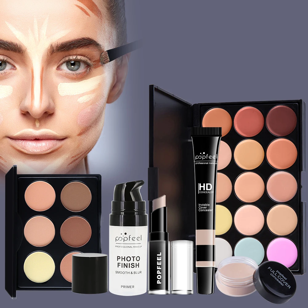 POPFEEL Festival Makeup Gift Set All-in-One Reusable Cosmetic Collection Eyeshadow Foundation Corban Gift for Girls Women