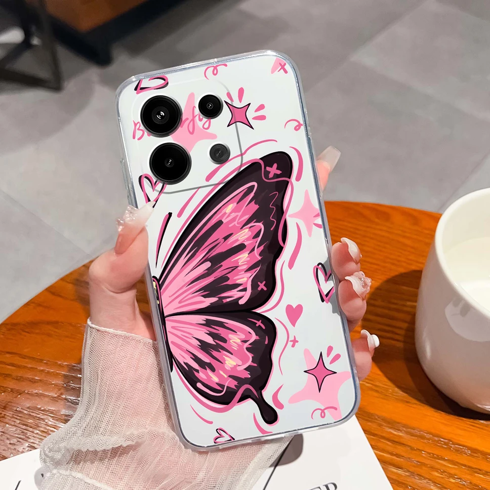Floral Love Heart Clear Soft TPU Shockproof Phone Case