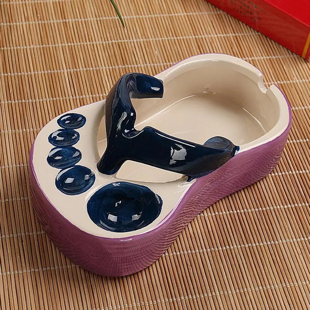 Unique Ashtray Ornament Handcrafted Ash Holder Flip Flops Shaped Housewarming Gift Windproof Cartoon Ash Container