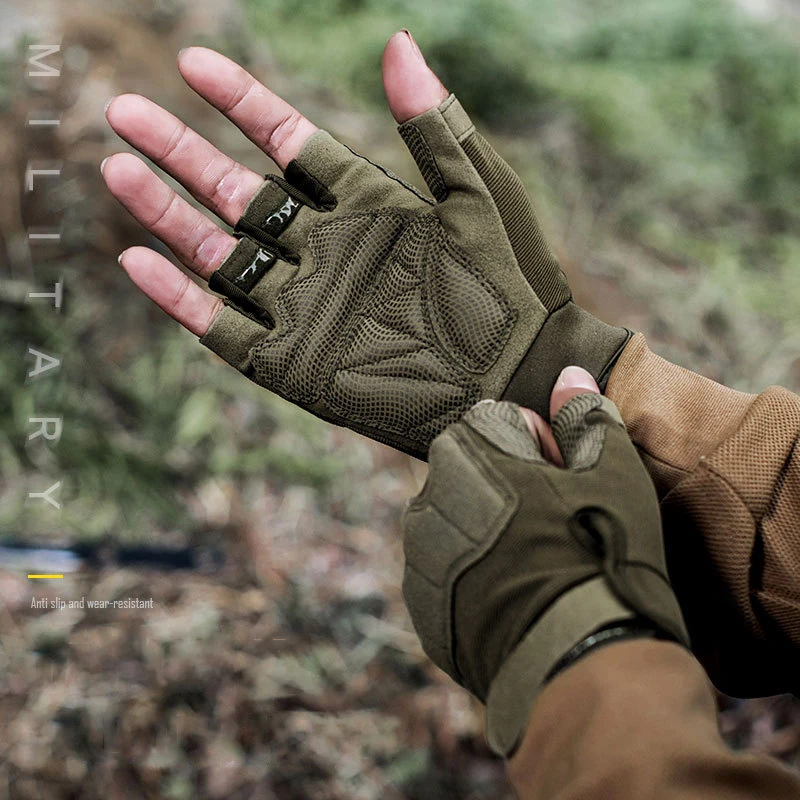 Cycling Tactical Gloves Men Women Mountaineering Training Grapple Sports Fitness Non-slip Shooting Half-Finger Field Gloves fingerless gloves,fitness gloves,bicycle gloves,shooting gloves