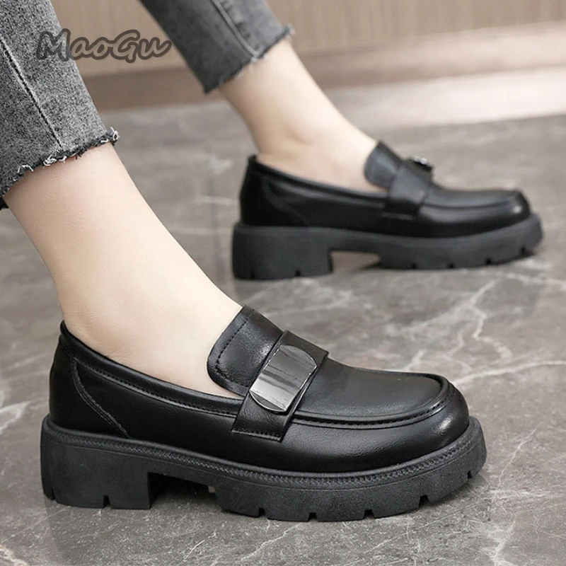 

Loafers Women Casual Slip-on Round Toe Pumps Elegant Woman Heeled Shoes Mary Janes Dress Office Heels Footwear Zaptos Mujer