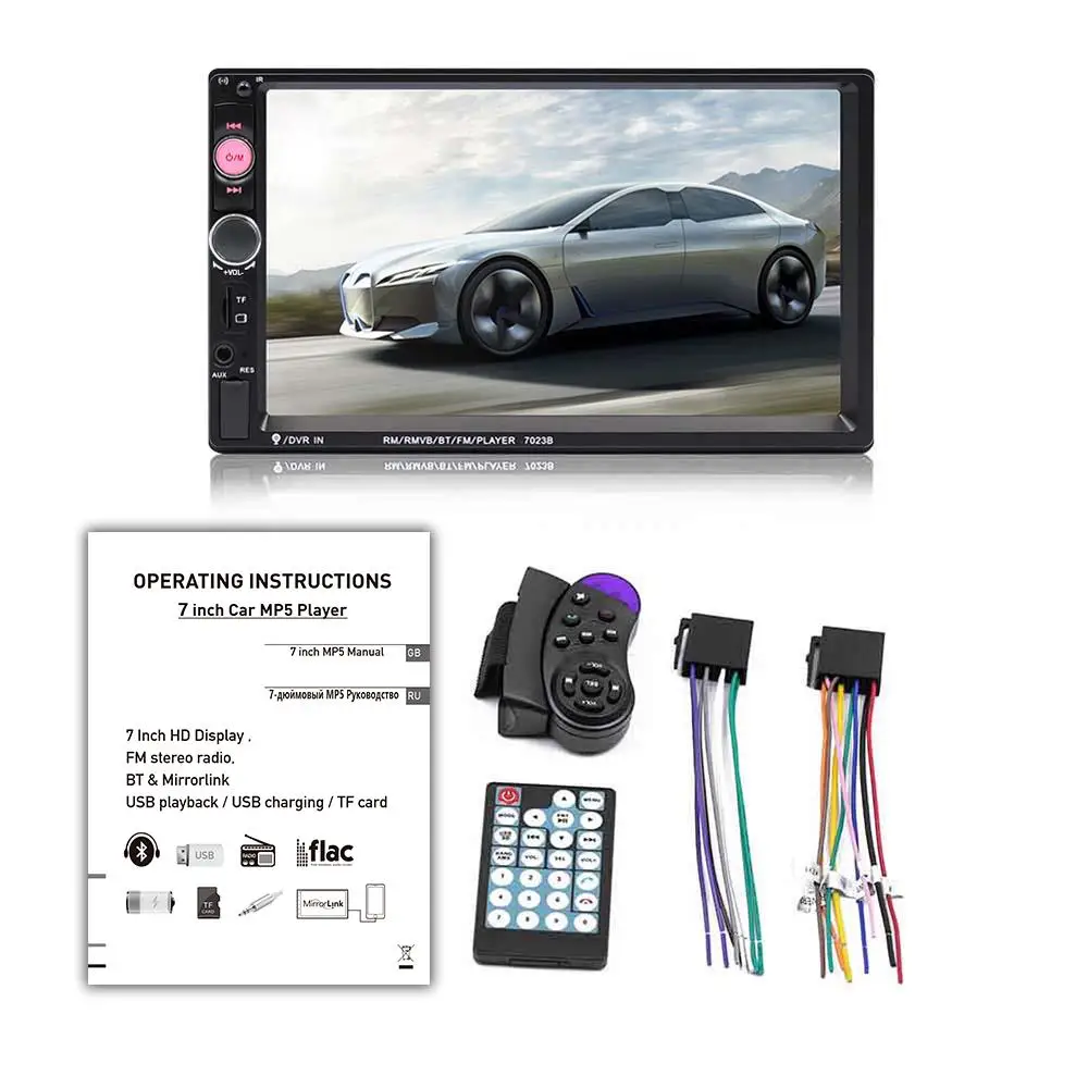 XVisitorAutomotive Multimedia Player Mp5 2 Din Carplay Screen Car Radio 2din Multimedia central 7 Inch Android Auto Bluetooth FM