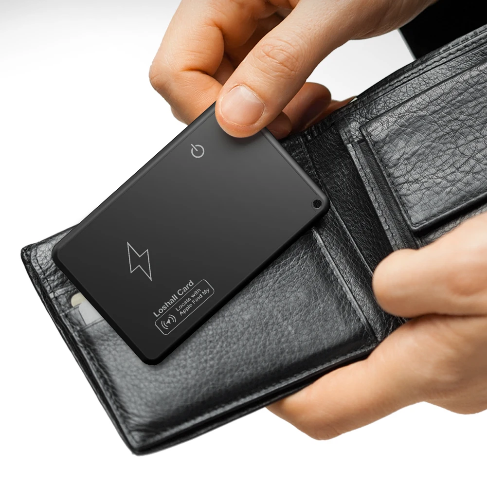 Wireless Charging Wallet Tracker Card gps locator key finder anti lost tracker anti lose tracker item locator anti lost locator key chain locator Work with Apple Find My App Smart Card Tracker Item for Luggage Tag Purse Passport