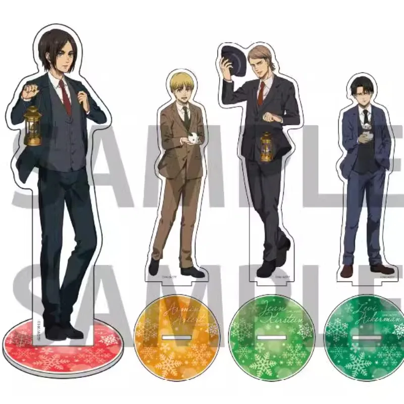 

Game Acrylic Stand Doll Anime Armin Arlert Jean Levi Eren Yeager Figure Model Plate Cosplay Toy for Gift