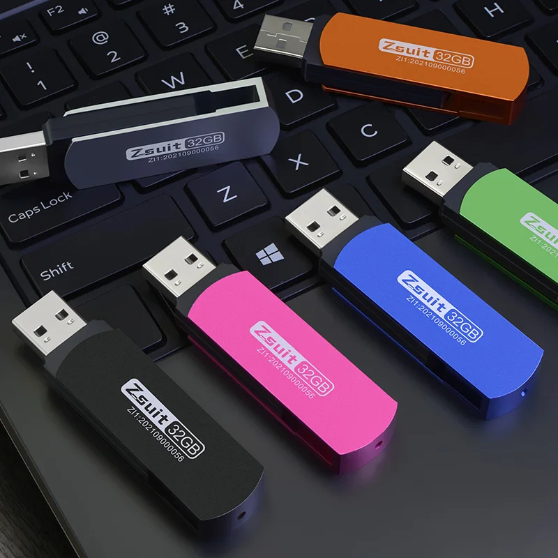 Z-suite 10PCS USB 2.0 High Speed Pen Drives 128GB Flash Memory Stick for Computer USB Metal Mini PenDrive 32GB Free Logo U Disk
