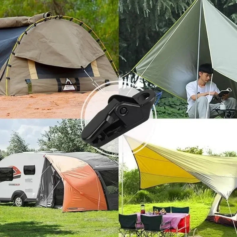 Awning Rope Clamp Tarpaulin Clip Tent Canopy Clip Buckle Reusable Tent Crocodile Awning Outdoor Camping Accessories tent clips camping tent accessories