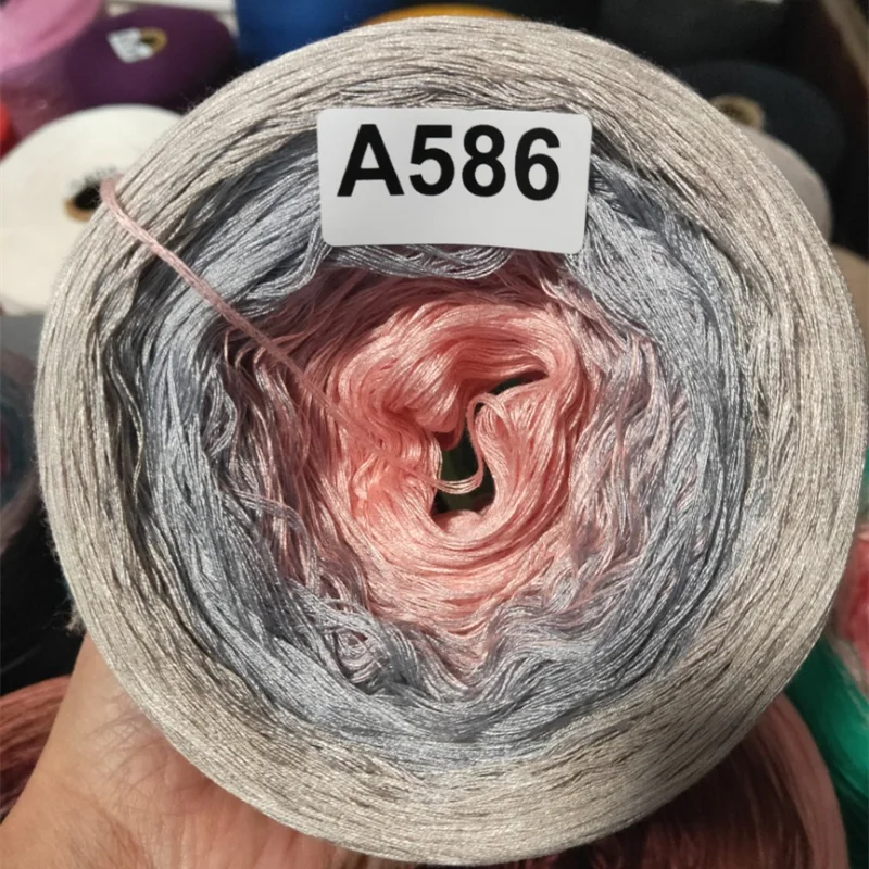 300g Mercerized 코튼 그라디언트 컬러 케이크 요정 라인 봄/여름 크로 셰 뜨개질 원사 의류 목도리 스커트 Lacre DIY 소프트 케이크 원사