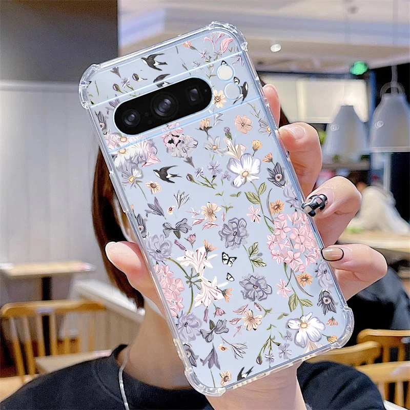 Floral Design Transparent Phone Case