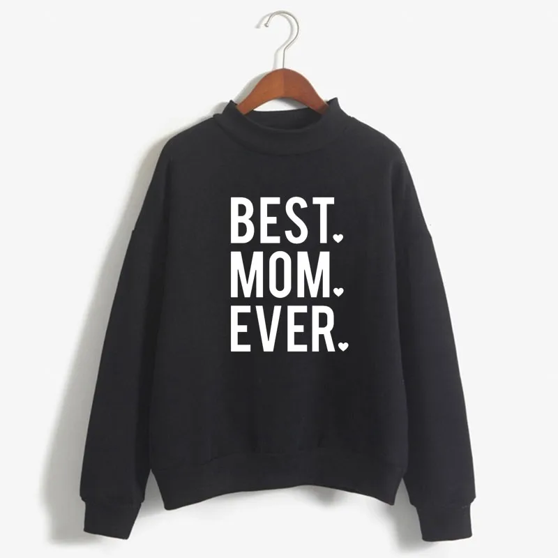 

BEST MOM EVER HEART Print Women Sweatshirt Sweet Korean O-neck Knitted Pullover Thick Autumn Winter Candy Color Lady Clothing