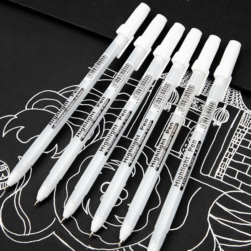 Permanent Art Paint Marker Set 0,7 mm Weißgold Silber Gelstift Metallic Marker Stifte für Kinder Schwarz Papier Schreiben Malen